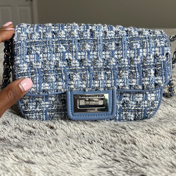 KARL LAGERFELD TWEED SHOULDER BAG‼️‼️‼️ - Picture 2 of 5